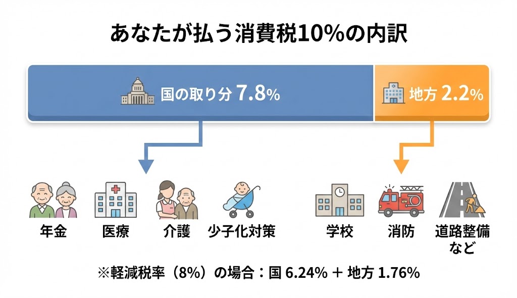 消費税の国税・地方消費税の内訳