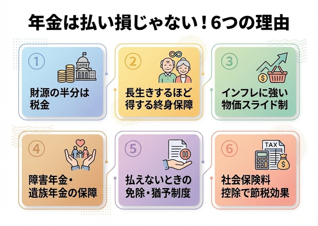 年金6つのメリット一覧