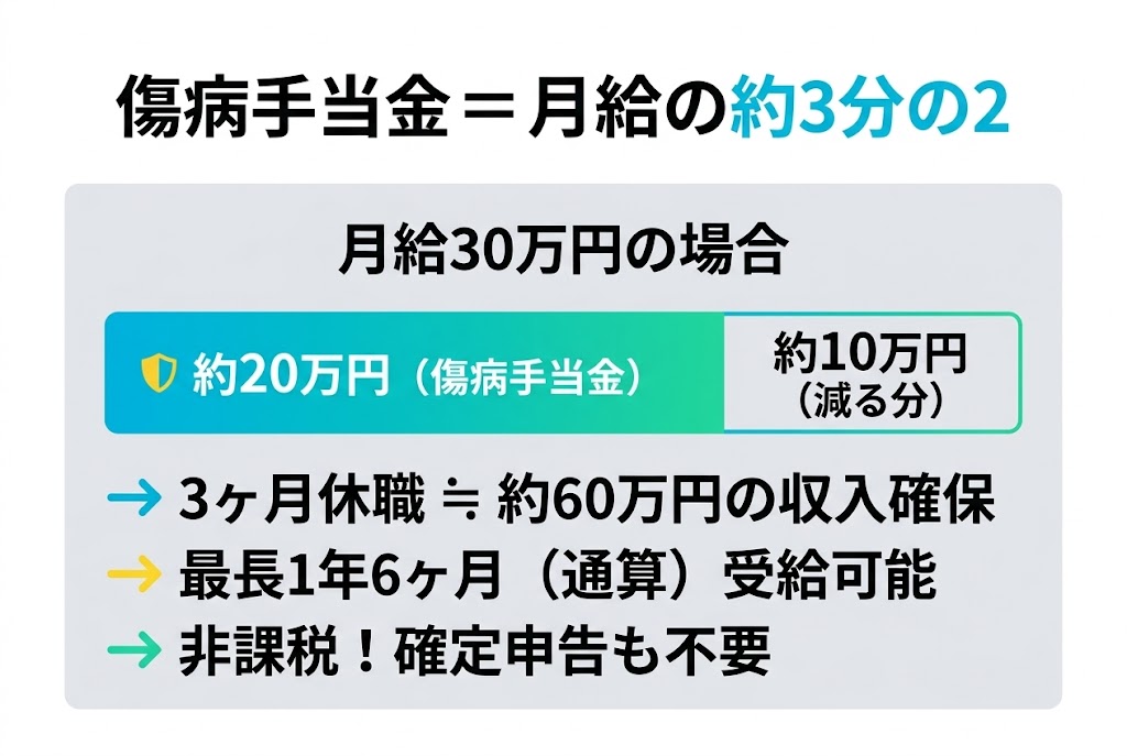 傷病手当金の金額イメージ