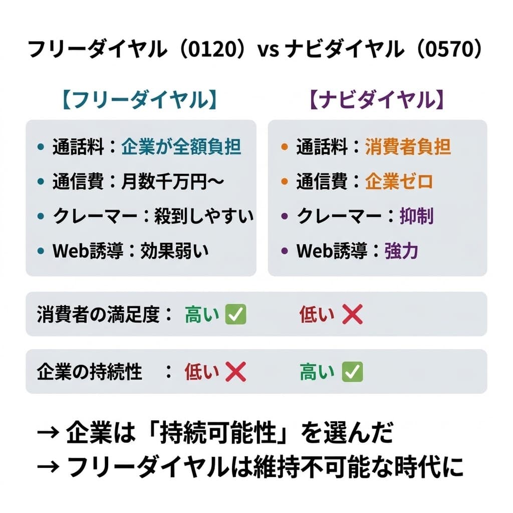 フリーダイヤル vs ナビダイヤル 企業の本音